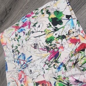 Express Colorful Chino Watercolor Floral Shorts